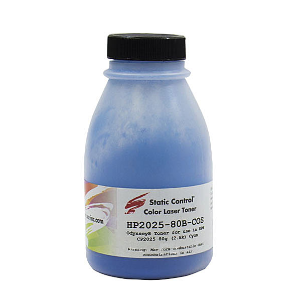 Тонер для картриджа Static Control HP2025-80B-COS голубой, 80г